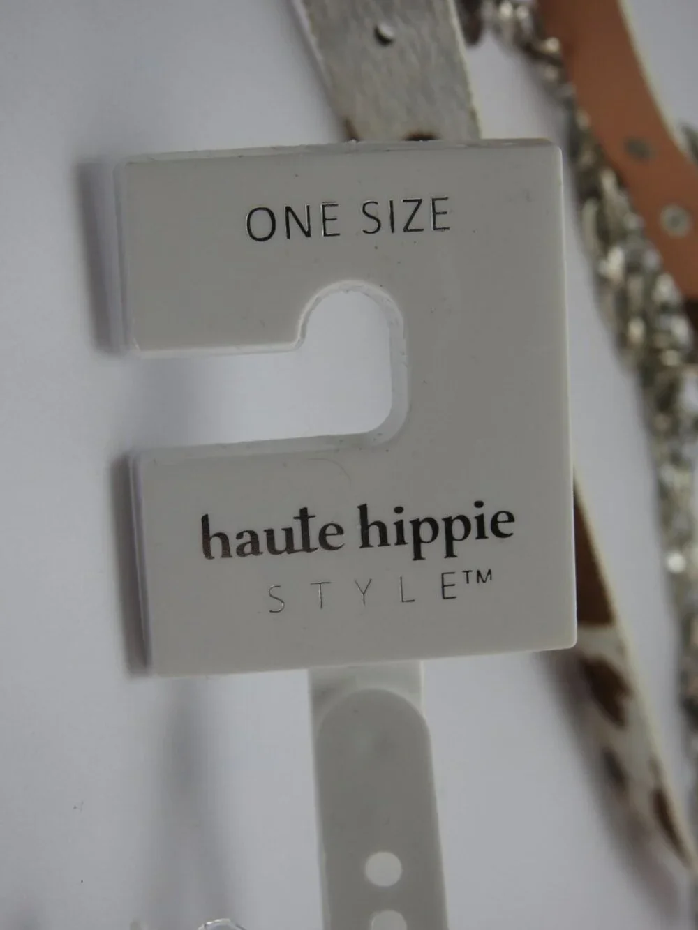 Haute Hippie Cowhide Hair On Belt Heart Chain Western One Size NWT